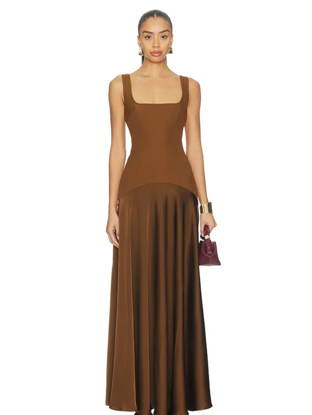 L'Academie Sydney Gown- Chocolate Brown- Size Medium